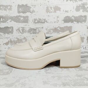NEW Dolce Vita Yanni Platform Penny Ivory Leather Loafer W781